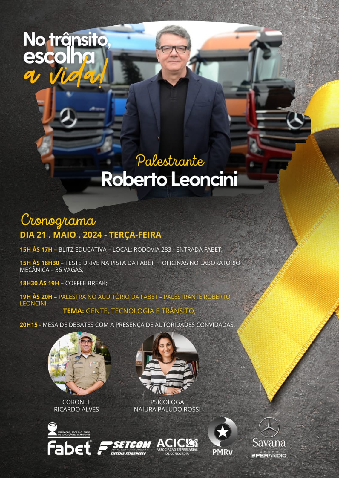 FABET, ACIC e Polícia Militar promoveram o Projeto “Maio Amarelo”